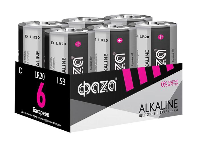 Элемент питания алкалиновый D/LR20 1.5В Alkaline Pack-6 (уп.6шт) ФАZА 5030633