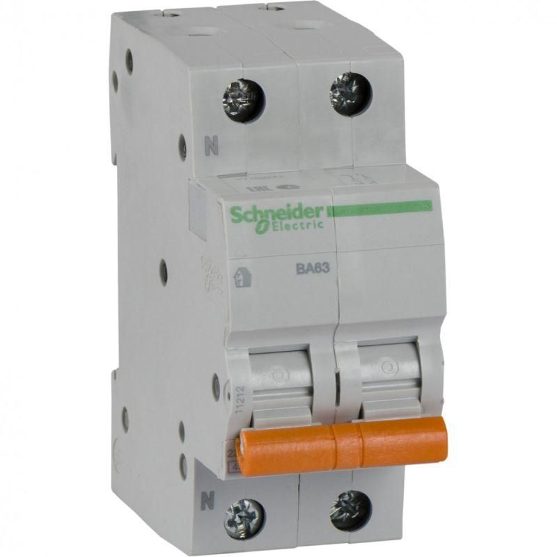 Автоматический выключатель Schneider Electric 2п (1P+N) C 10А 4.5кА BA63   11212