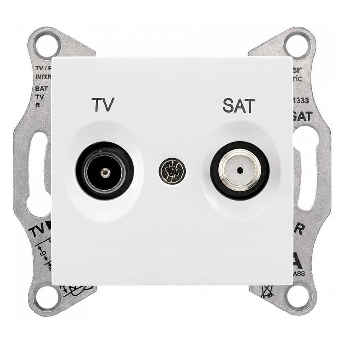 Розетка TV-SAT Schneider Electric SEDNA, скрытый монтаж, белый, SDN3401621