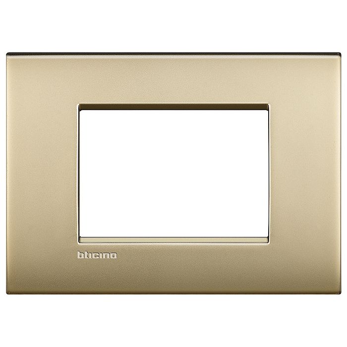 Рамка 3 модуля BTicino LIVING LIGHT, золото матовое, LNC4803OF