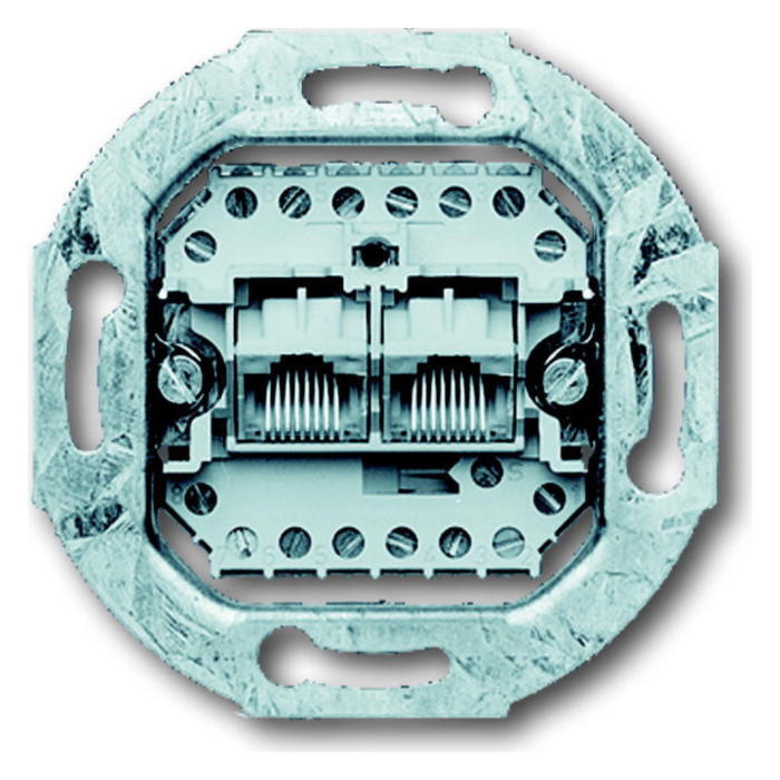 Розетка телефонной ABB, скрытый монтаж, 2CKA000230A0243