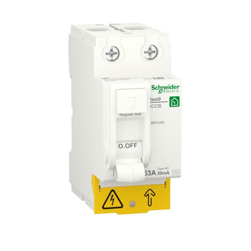 УЗО Schneider Electric 2п 63А 30мА тип AC Resi9 R9R51263